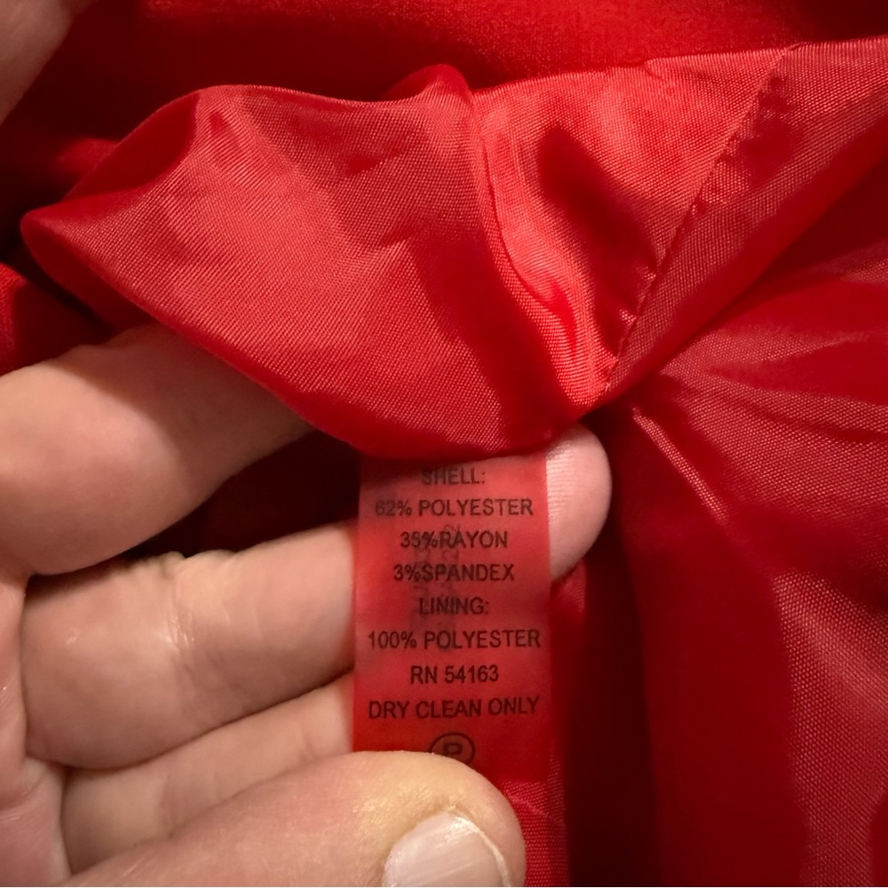 Calvin Klein Solid Red One Button Career Blazer J… - image 6